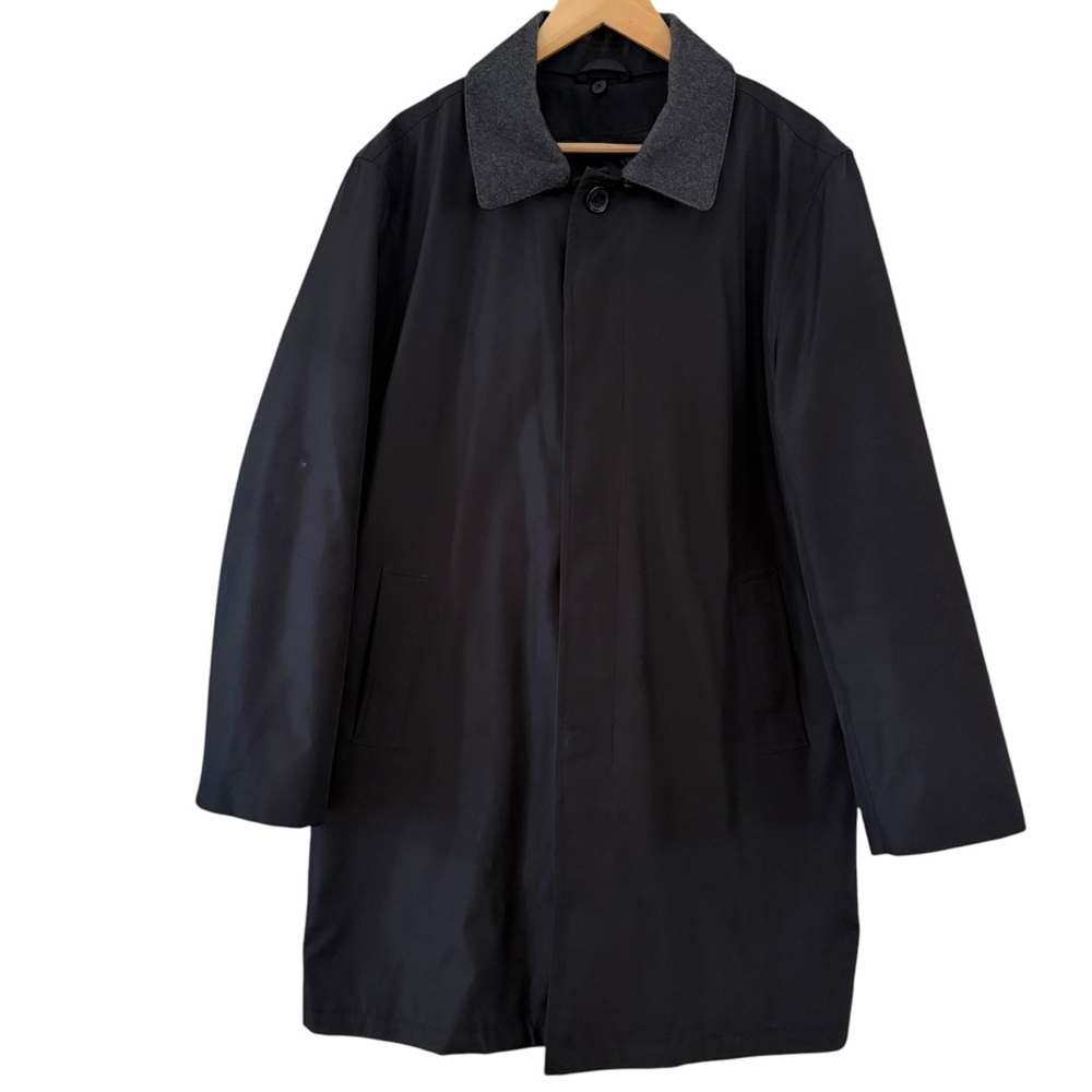 London Fog Signature‎ Black Classic Men's Car Coat Dress Jacket Trench Size 40 R